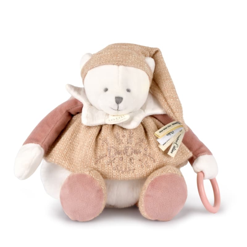 Ours Pantin d'Activites, blanc rose 30cm doudou et compagnie