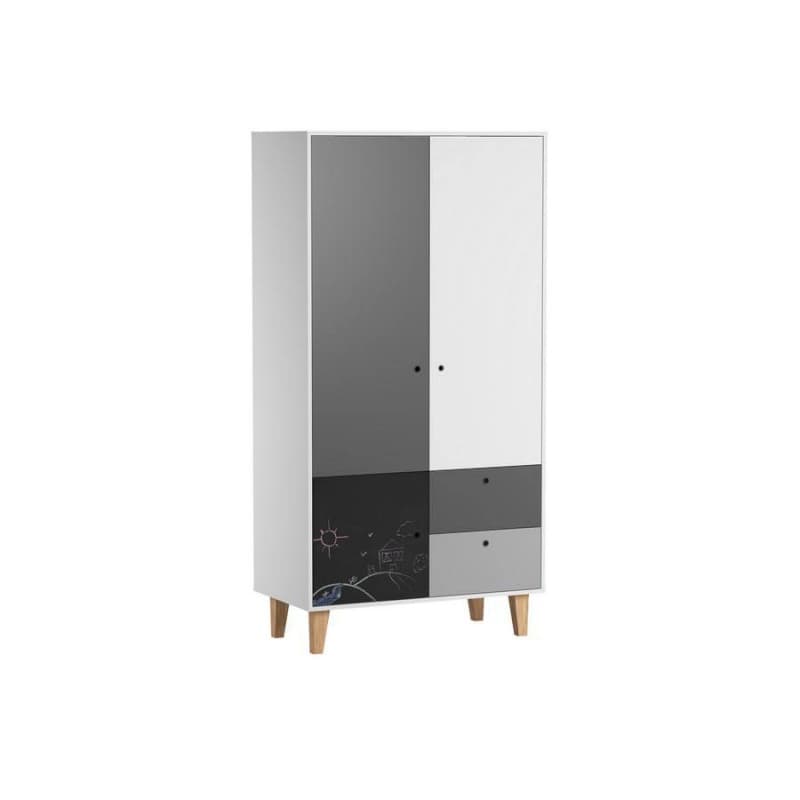 Armoire 2 Portes Ardoise Concept, blanc/graphite/gris/gris ardoi — vue 1 sur 4