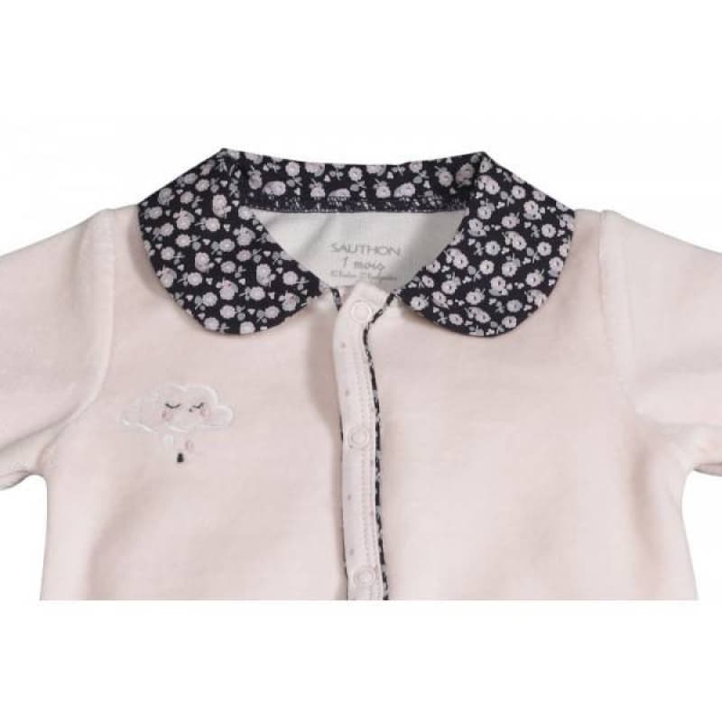 Pyjama Velours Rose Taille 3 Mois Miss Fleur de Lune, sauthon — vue 3 sur 3