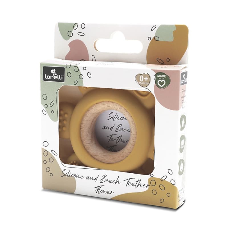 Anneau de Dentition Silicone Fleur + Hetre, jaune lorelli 25/03 — vue 2 sur 2