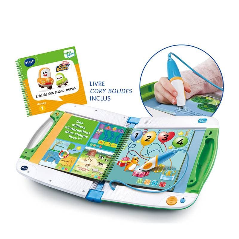 Magibook V2 Starter Pack Vert + Livre Cory Bolides, vtech — vue 1 sur 2