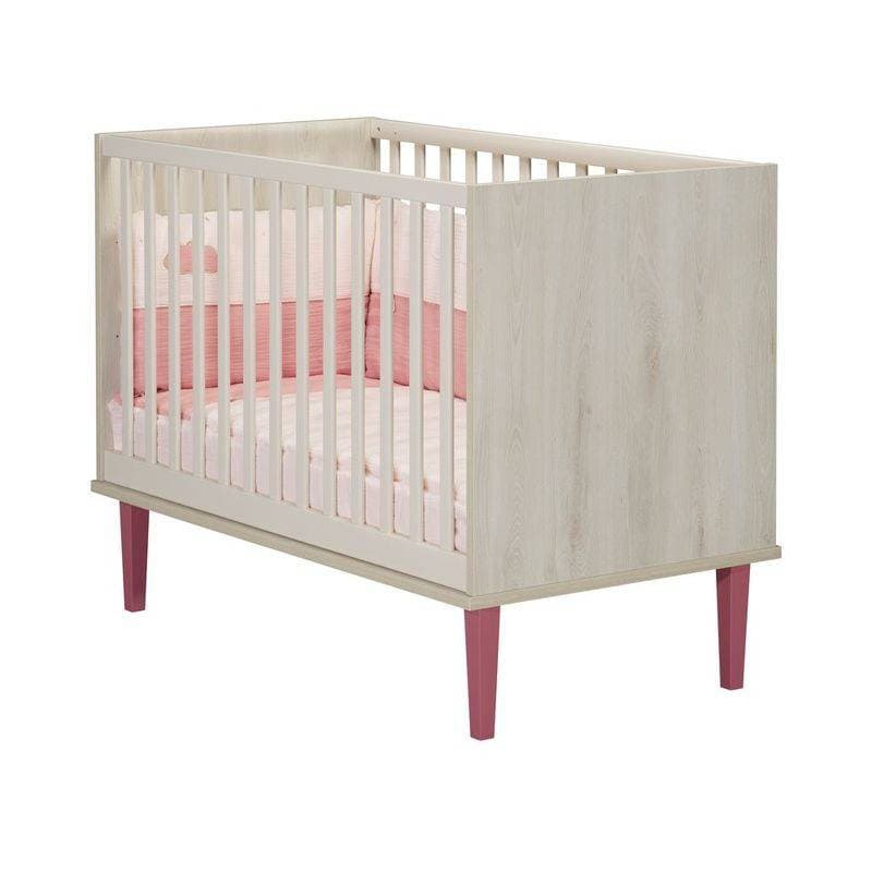 Lit Bebe 120x60 Opaline Rose, opaline sauthon selection hetre cendre - beige fic — vue 2 sur 2