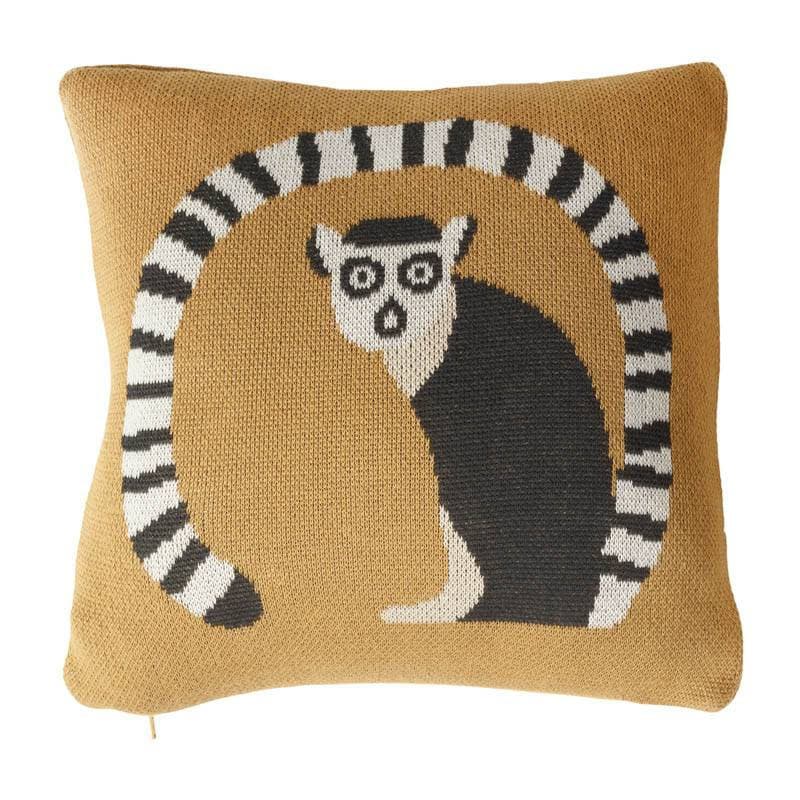 Coussin 30x30 en Tricot Maki, tricot quax orange/brun 30x30