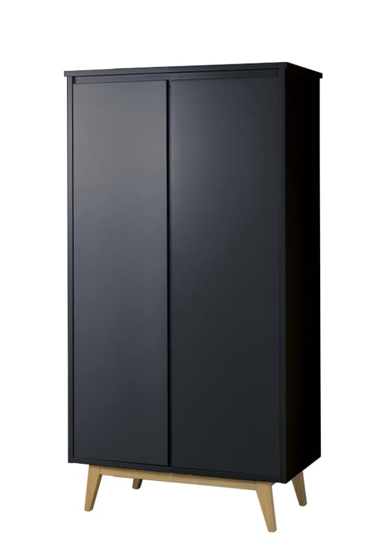 Armoire 2 Portes Pure Black, chambre pericles 198 x 100,10 x 51,80
