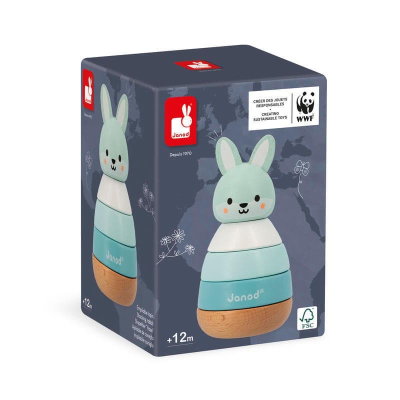 Partenariat Wwf - Empilable Lapin, wwf janod bleu p-23 e-23 — vue 1 sur 5