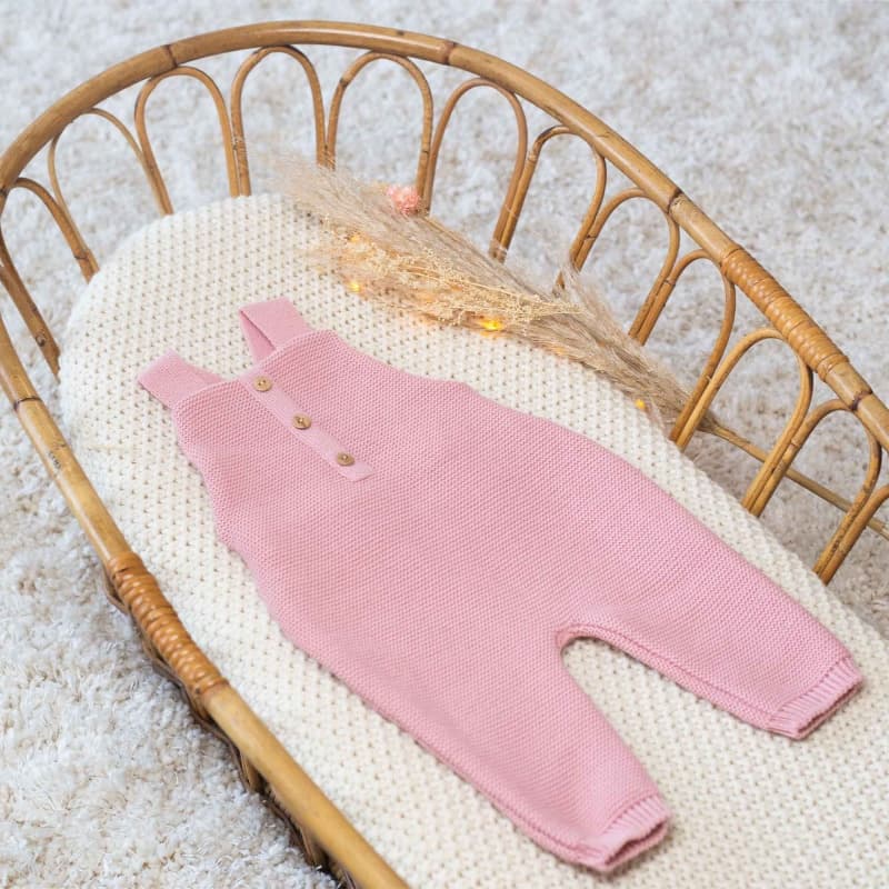 Salopette Maille, vieux rose 1-3m trois kilos sept 25/01 — vue 4 sur 4