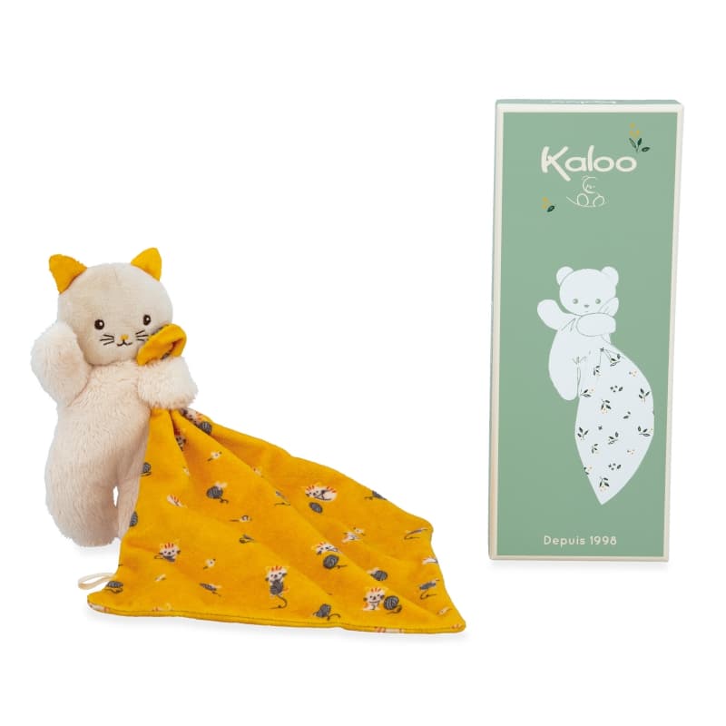 Doudou Chat Jaune, carre douceur kaloo 2024 — vue 1 sur 5