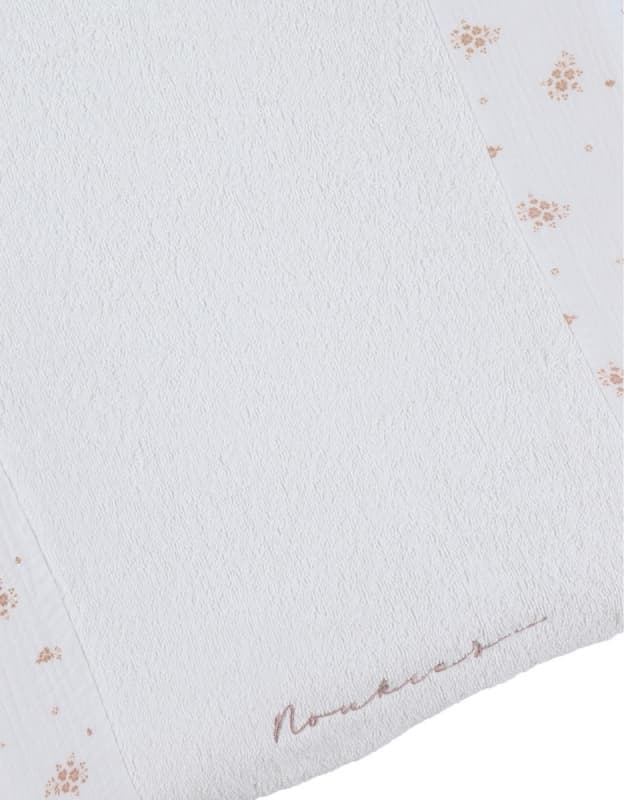 Vf Housse de Matelas a Langer, Bio - Fleurs d'Antan, blanc vintage flowers noukie's — vue 2 sur 2