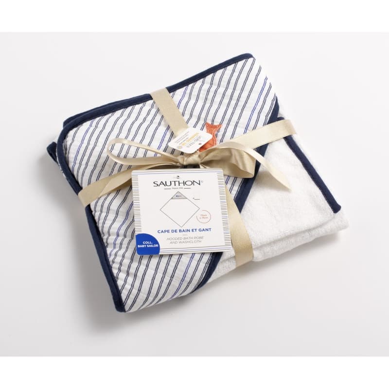 Cape de Bain et Gant, baby sailor deco bleu — vue 2 sur 2