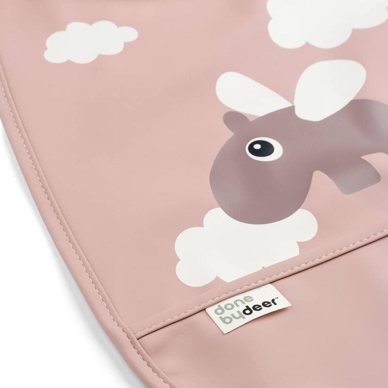 Bavoir Velcro Happy Clouds, rose done by deer news feb 2023 — vue 3 sur 3