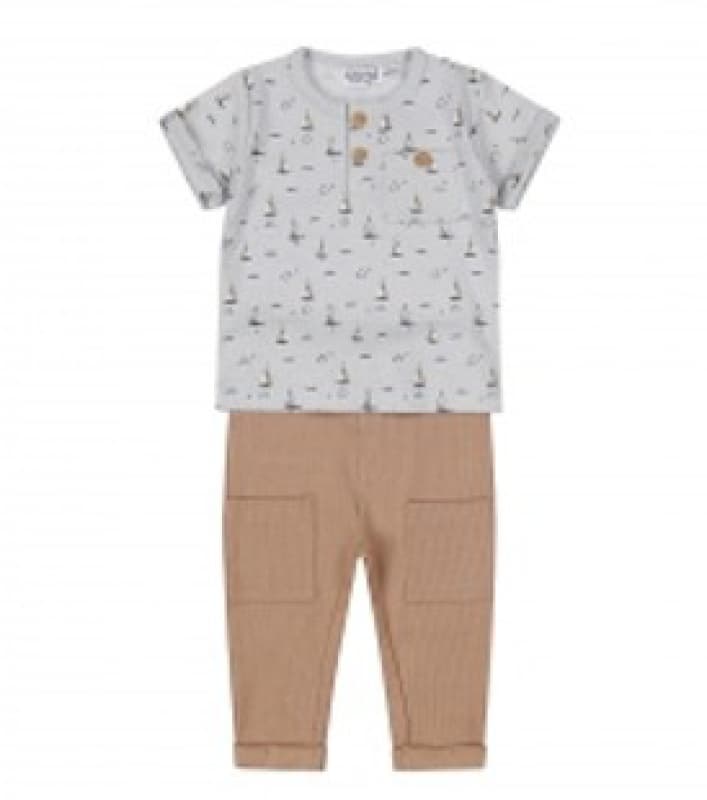Ens Tee-shirt+pantalon Bateau 6m, bleu