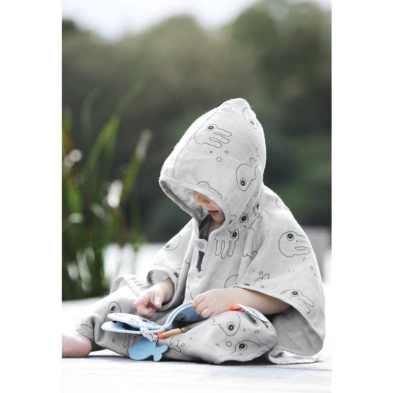 Poncho de Bain Sea Friends Gris, seafriends gris — vue 3 sur 3