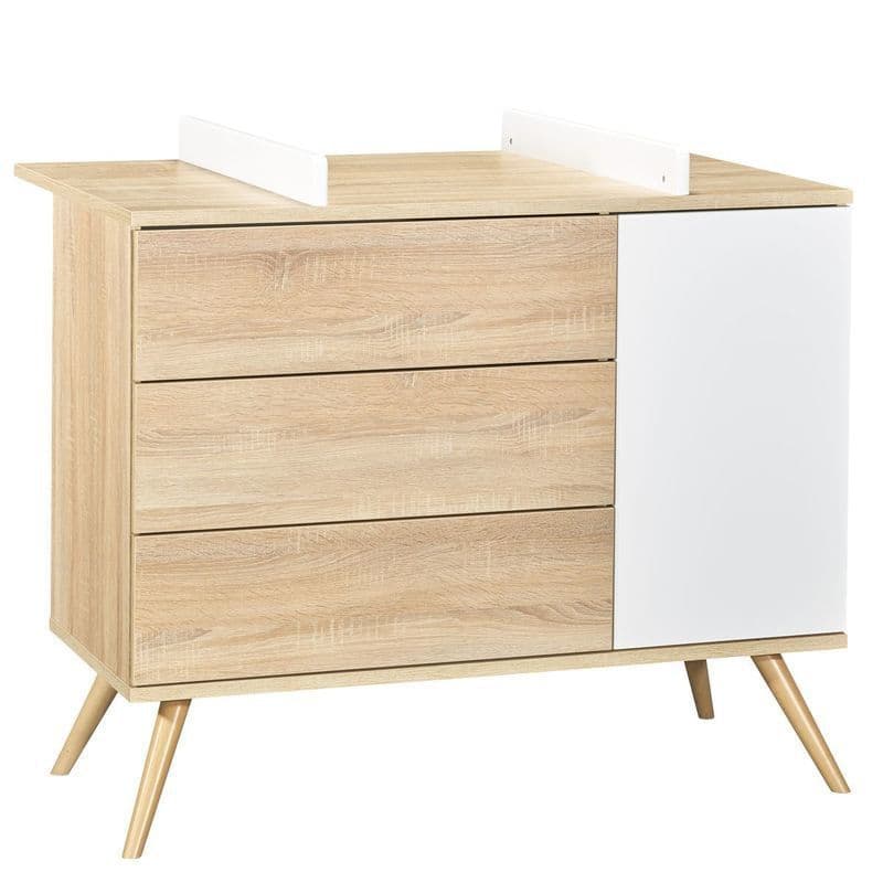Commode 1 Porte et 3 Tiroirs Bois Version Tiroirs Decor Bois Seventies, seventies meuble — vue 1 sur 5