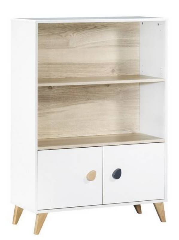 Bibliotheque 2 Petites Portes Oslo Boutons Gout, oslo boutons goutte d'eau sauthon easy blanc/decor