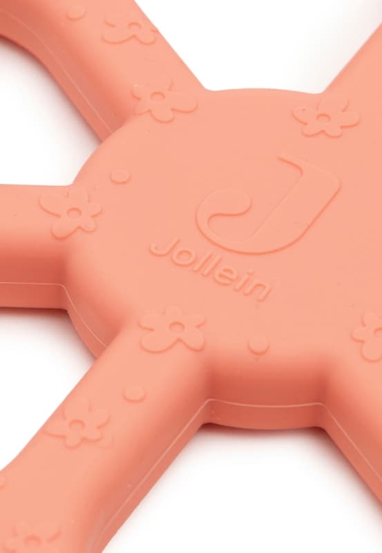 Anneau de Dentition Flower, coral rose jollein — vue 2 sur 2
