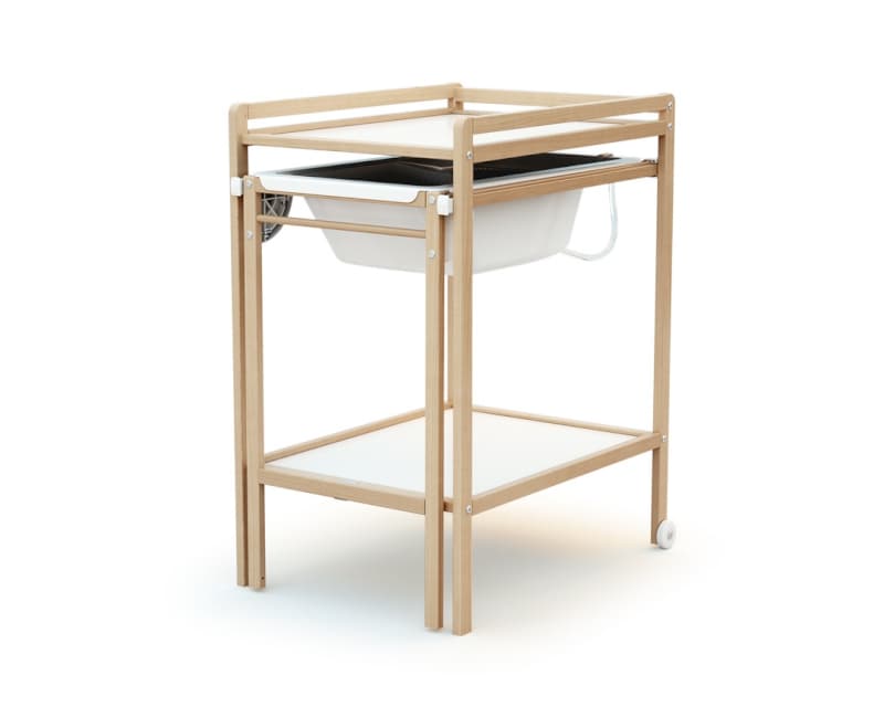 Table a Langer avec Baignoire, hetre verni at4 essentiel taille unique at4 — vue 2 sur 3