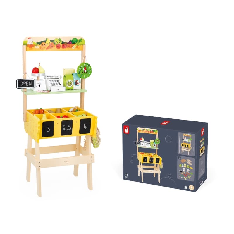 Ferme - Farm Market, jouets d'imitation janod jaune 41,5 x 36 x 95 collection 2024 — vue 4 sur 5