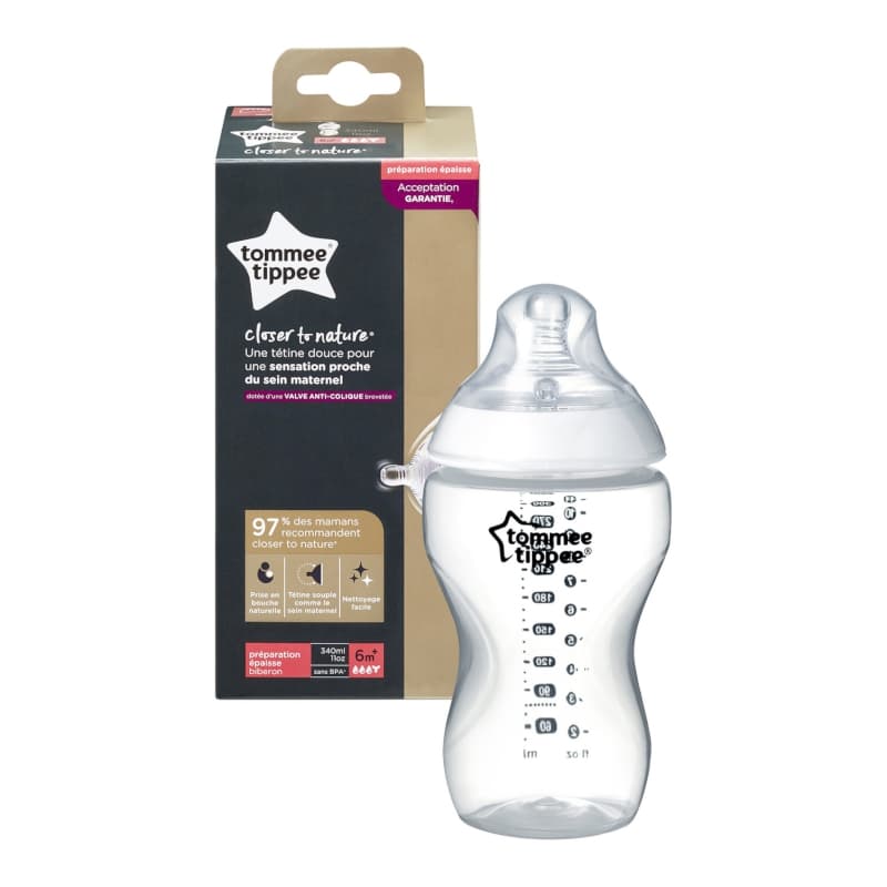 Biberon Ctn 340ml X1 Debit Preparation Epaisse, tommee tippee multicolore — vue 2 sur 3