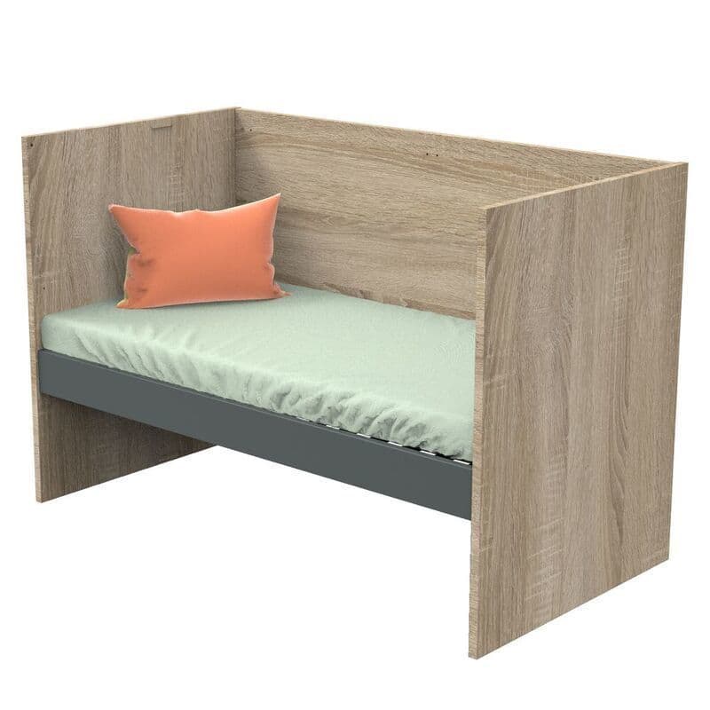 Lit 140x70 Evolutif en 200 Gris Nova Gris Volcanevolutif en 90x200 et 140x200 No, sauthon — vue 1 sur 5