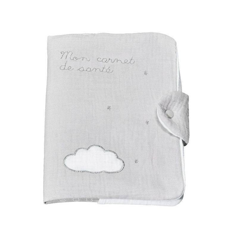 Protege Carnet de Sante Gris Lily Grey, lily grey sauthon baby deco gris clair - argente p — vue 1 sur 2