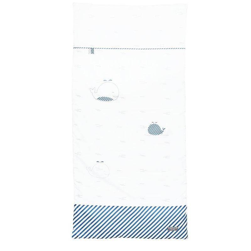 Edredon 140x70 Blue Baleine, blue baleine sauthon baby deco blanc - bleu - gris