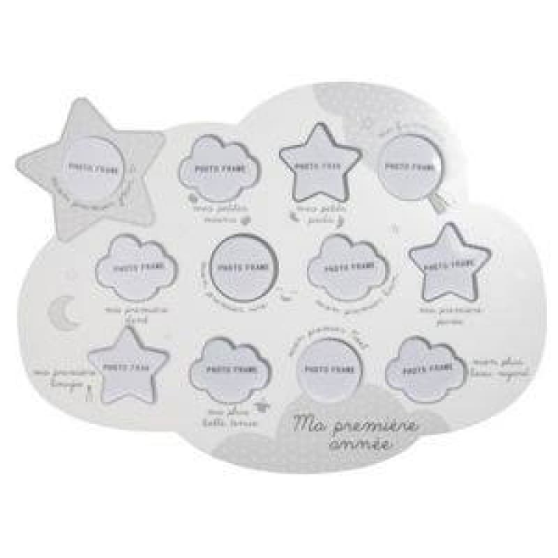 Pele-mele Photo Ma Premiere Annee Celeste, celeste sauthon babydeco blanc/gris 40x53 cm per
