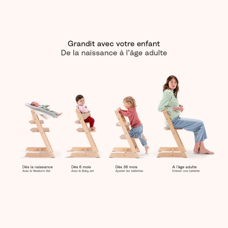 Chaise Tripp Trapp Babyset et Newborn Set, vanilla white stokke — vue 3 sur 10