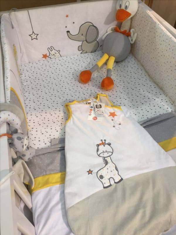 Housse de Couette 100x140, dame uche et gaufrette blanc/jaune moutarde 100x14 — vue 1 sur 4