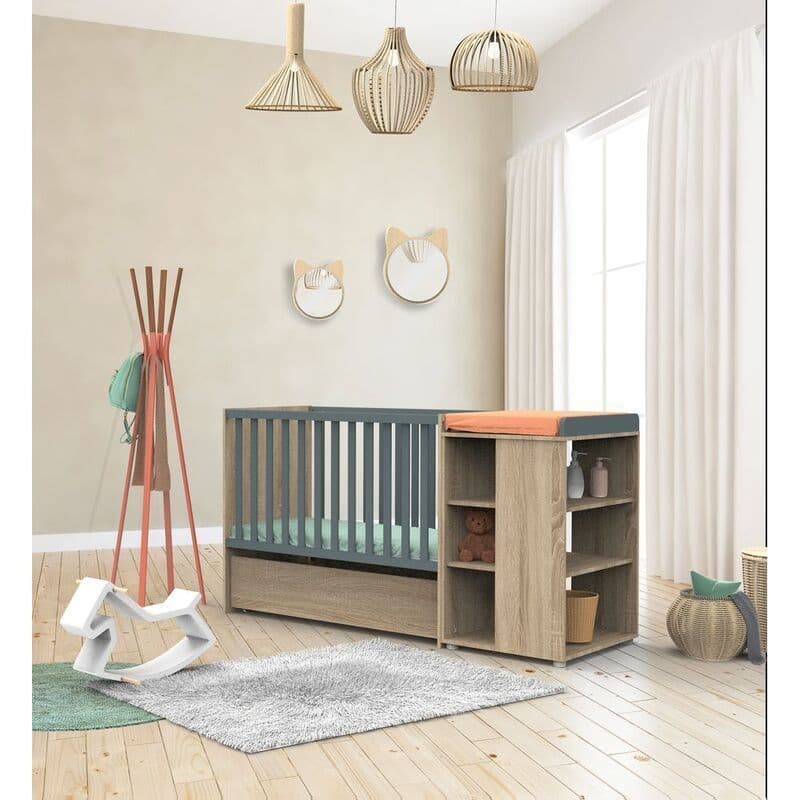 Lit Combine Evolutif 120x60 Gris Nova Gris Volcan Nova, nova meuble — vue 3 sur 5