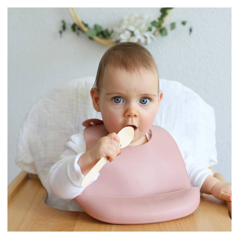 Bavoir Silicone Rose, trois kilos sept trois kilos sept rose 24x31cm a-h-2021