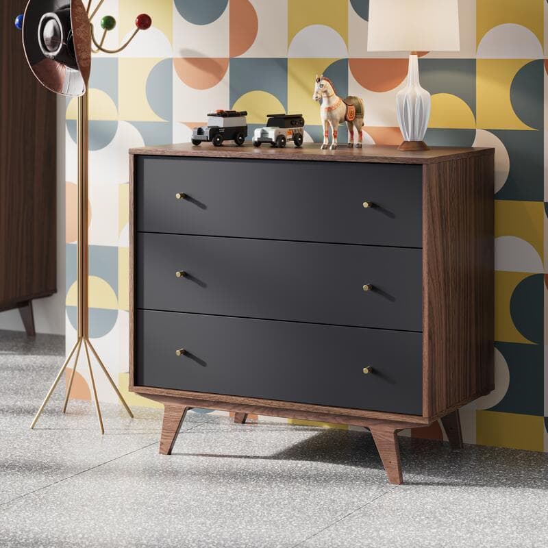 Commode Mid Noir/noix, mid 90x50x85 — vue 5 sur 5