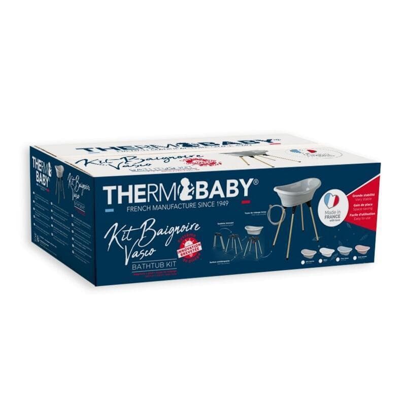 Kit Baignoire Vasco Gris Charme : Baignoire + Pieds + Tuyau de Vidange, thermobaby — vue 4 sur 5