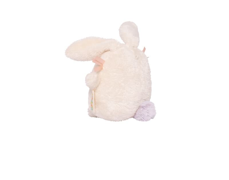 Poupee Hochet Lapin, lilou & perlin textile creme et rose pale h-18