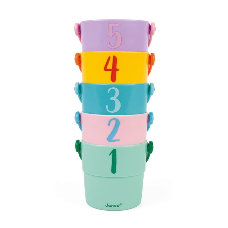 5 Seaux d'Activites, bain janod multicolore 9 x 9 x 11,5 collection 2020 — vue 4 sur 4