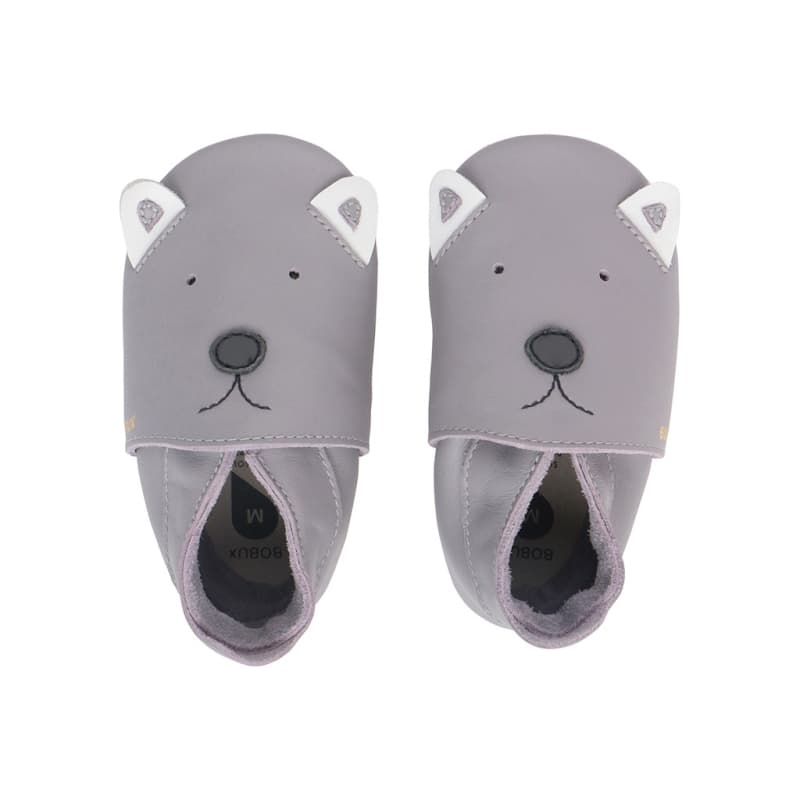 Chaussons en Cuir Bobux Soft Soles, bobux woof gris violet s per