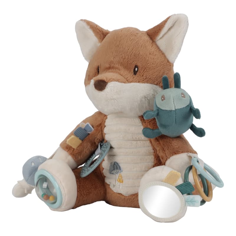 Peluche Activites Renard, bleu marron beige vert jaune forest friends little dutch — vue 2 sur 3