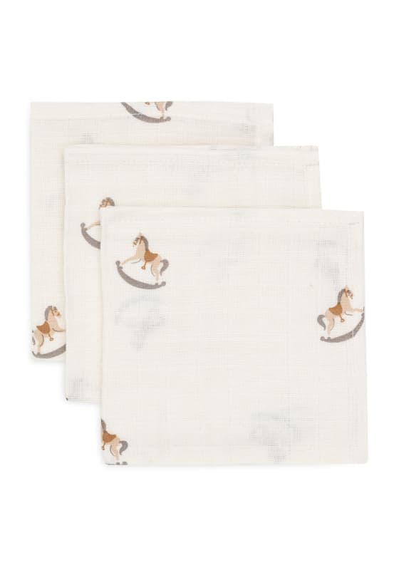 Serviette Gaze de Coton X3, multicolor 31x31cm nostalgic ride jollein h-24 — vue 1 sur 3