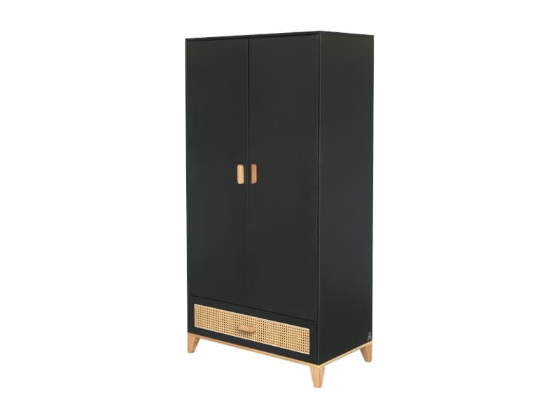 Armoire 1 Tiroir Rotin, 2 Portes. Facades Tiroirs Cannage Rotin, théo ony — vue 3 sur 3