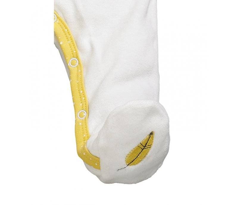 Pyjama Velours Babyfan, babyfan sauthon babywear blanc/jaune naissance per — vue 3 sur 3