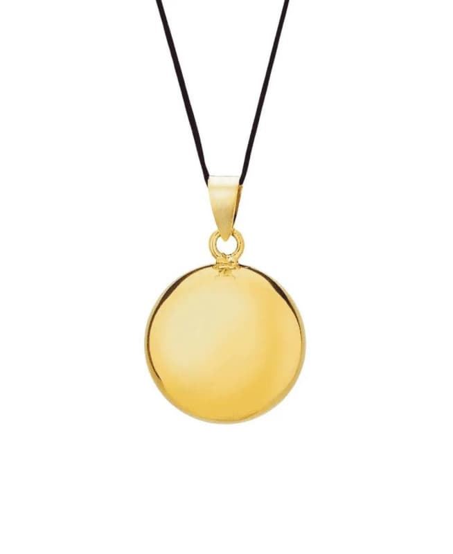 Bola Glossy, Rhodium/dore a l'Or Fin avec Cordon Noir, glossy rhodium/or fin u