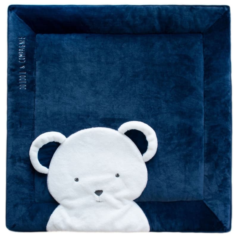 Ours Tapidou, bleu 100x100cm doudou... et compagnie doudou et compagnie a-24 h-24
