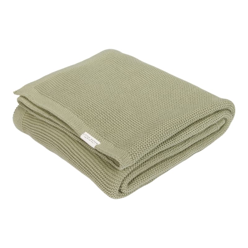Couverture Lit Bebe Tricotee, vert 110x140cm pure olive little dutch 05-24 — vue 2 sur 2