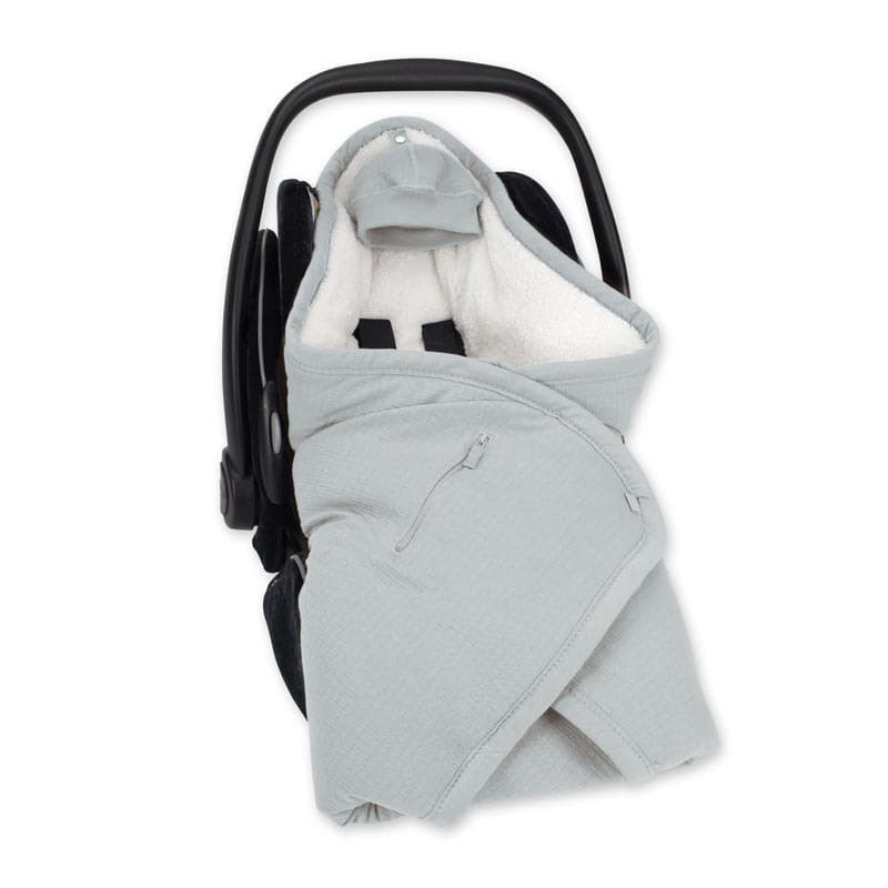 Nid d'Ange Biside 0-12m Gris Moyen Pady Tetra Jersey + Teddy, bemini gris moyen grizou — vue 3 sur 3