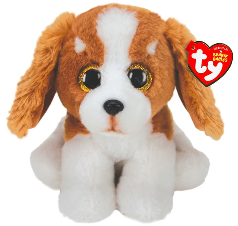 Bb Small - Barker Basset, beanie babies ty beige / blanc