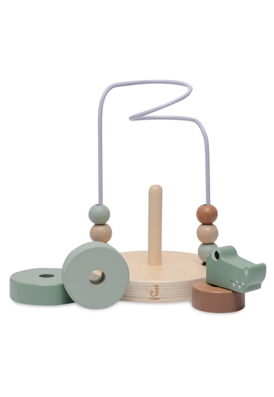 Tour d'Empilage en Bois a Spirale, sea green jungle jambo croco jollein h-24 — vue 2 sur 3