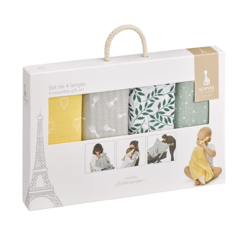 Set de 4 Langes Color, ...une fois sophie la girafe multicolore 21.5x3x26 — vue 2 sur 2