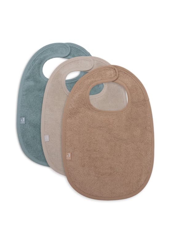 Bavoir Eponge X3, sea green/nougat/biscuit basics jollein h-24 — vue 1 sur 6