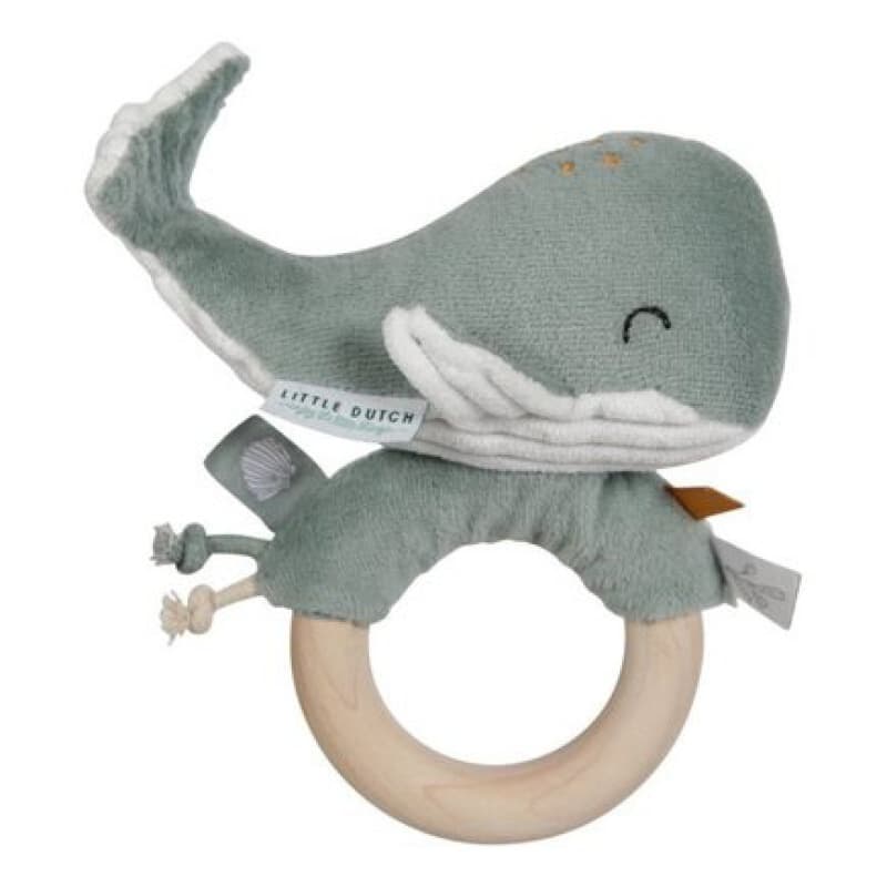Hochet Anneau Baleine Ocean Mint, little dutch mint 14 x 14 x 4 cm