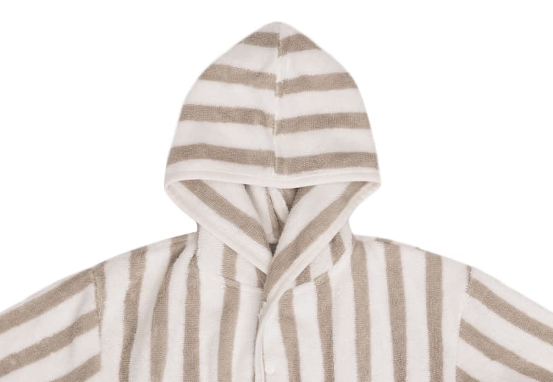 Peignoir Eponge Stripe Gots, olive green 1-2a basics e-24 — vue 3 sur 5