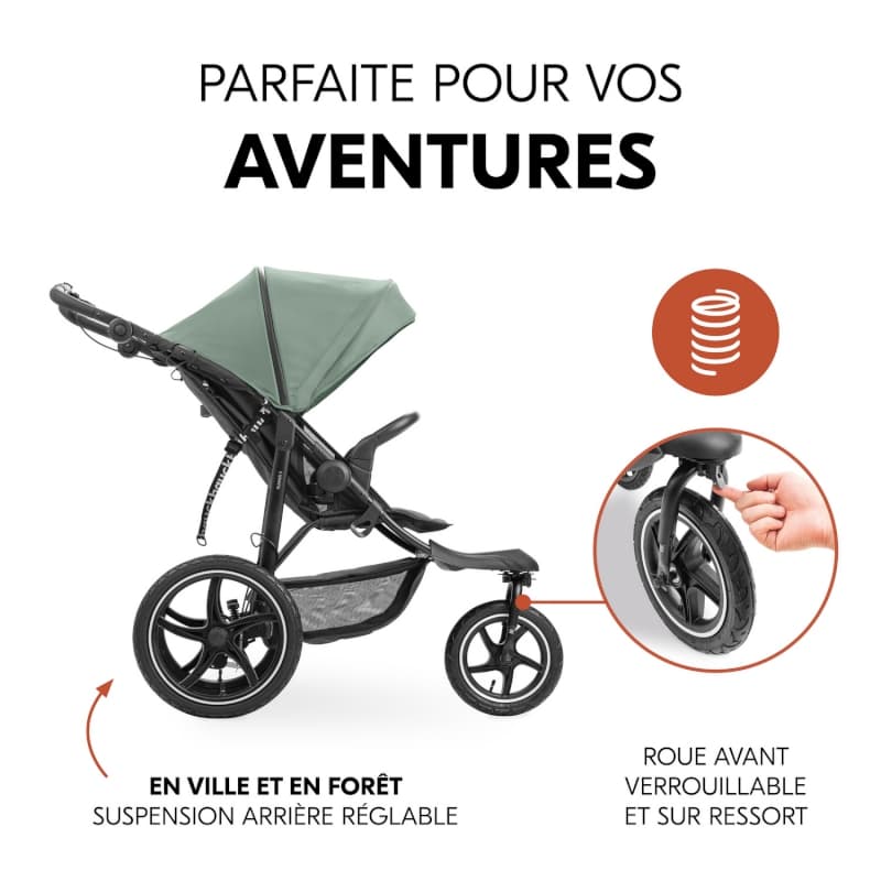 Runner 3 Jungle Green, poussette jogger - p-24 e-24 — vue 3 sur 5